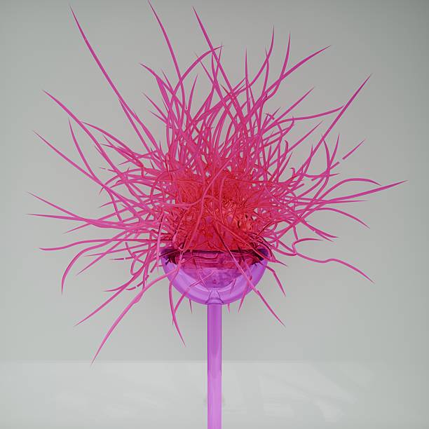 3d pink glass flower abstract