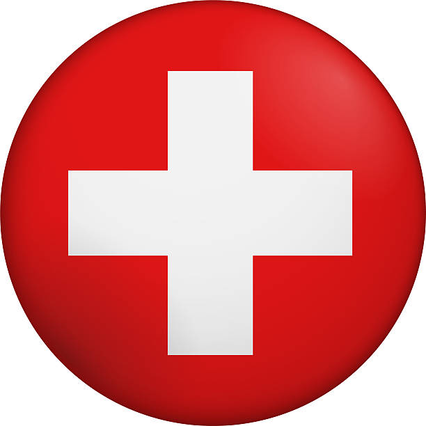 istock Flag of Switzerland. Glossy circular flag. Button appearance. 3D Icon Design with depth 2259844726