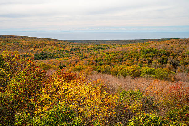 Autumn scenery from Summit in Porcupine Mountain State Park, Michigan, USA