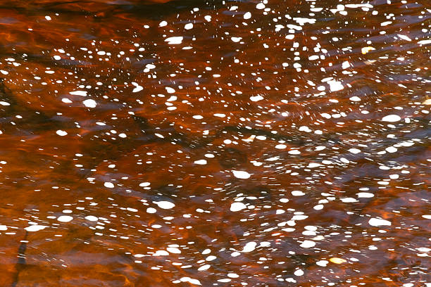 Red rock bed of Presque Isle River in Porcupine Mountains, Michigan, USA
