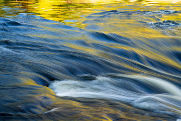 Waterfalls in Autumn at Presque Isle River Falls Loop Trail in Porcupine Mountains, Michigan, USA