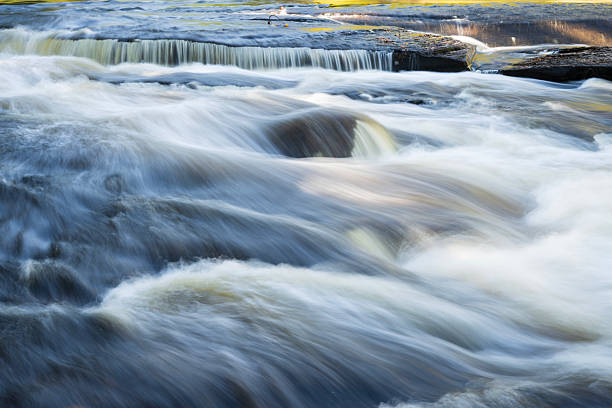 Water cascade at Presque Isle River Falls Loop Trail in Porcupine Mountains, Michigan, USA