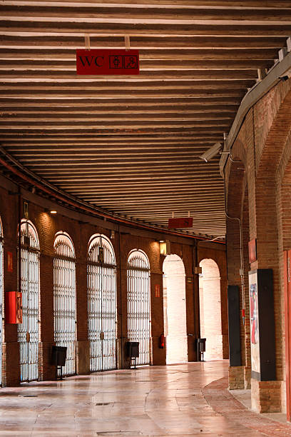 Valencia, Spain- January 8, 2026: Architectural details of The Valencia Bullring