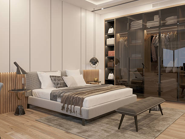 istock 3d render of luxury hotel room 2259864003