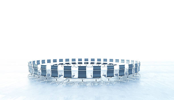 3d rendering of a circular seating of a conference table