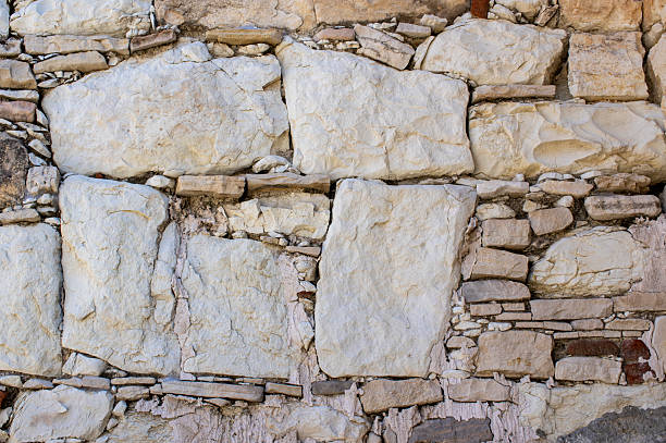Close-up full frame view of curved Roman wall in Lugo city, Galicia, Spain. Camino de Santiago, camino primitivo.