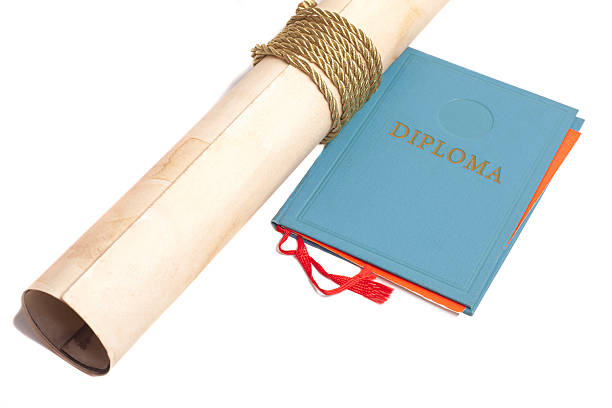 scroll of antique paper with Diploma.