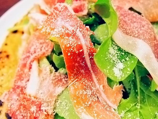 sliced breakfast ham background