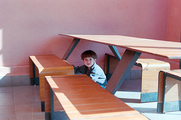 Portrait Face Child boy on table