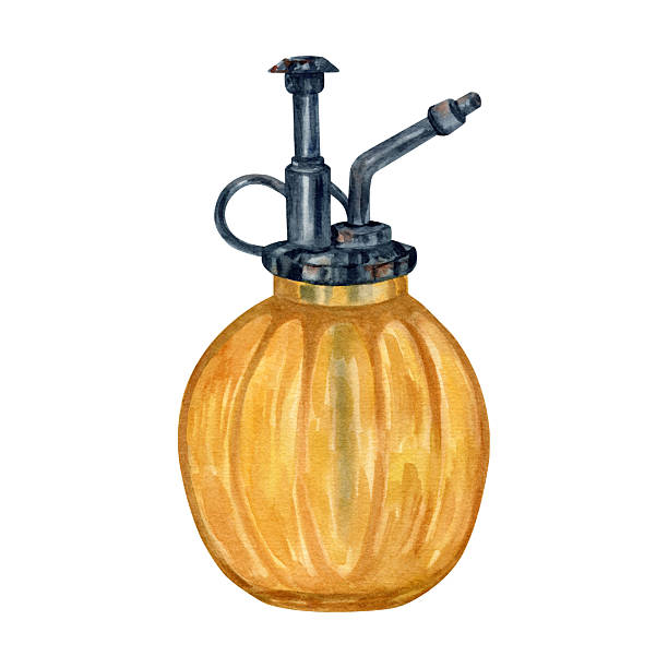 Watercolor vintage garden water sprayer for flowers