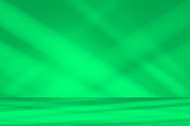 istock Studio style background wall decoration presentation uses white and green tones. with shadows cast from a nearby window, concept creating a decorative 2259997172