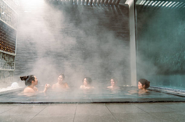 Japanese open air hot spring (onsen) 