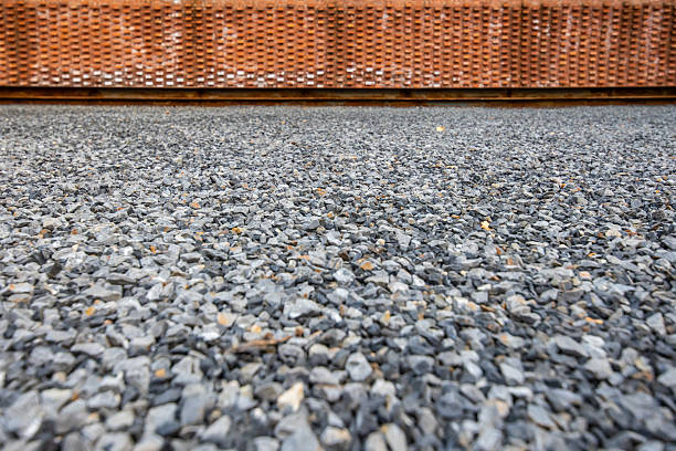 Empty gravel parking lot