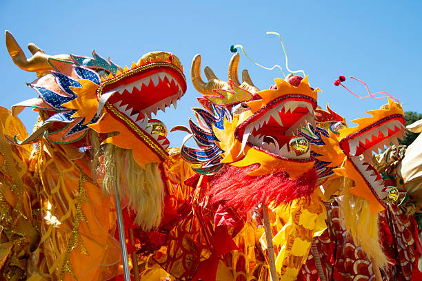 Typical Chinese dragon doll. Worn by dancers in Chinese New Year celebration