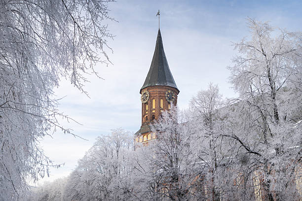 Kaliningrad Cathedral spire in the winter.