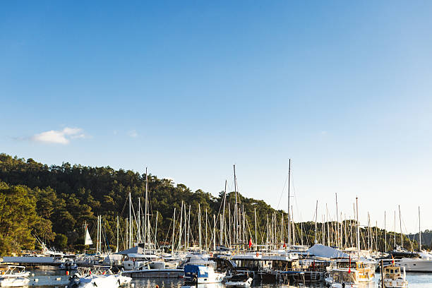 Yachts standing at Gocek marine