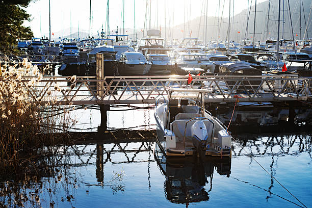 Yachts standing at Gocek marine