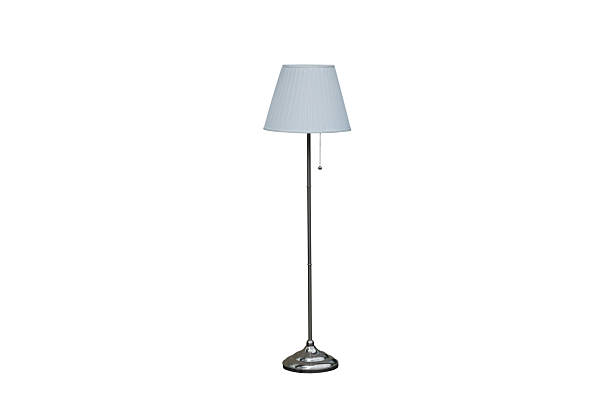 white floor lamp isolated on white background