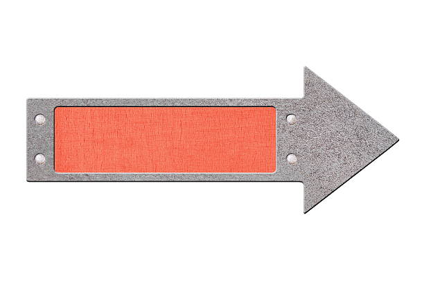 metal arrow with red texture inside  solated on white