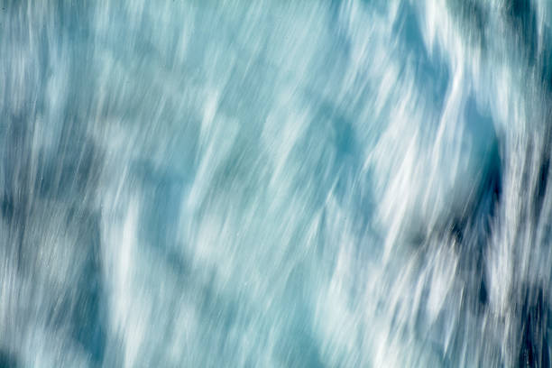 High speed water flow texture with refreshing turquoise tones and bright light streaks for design.