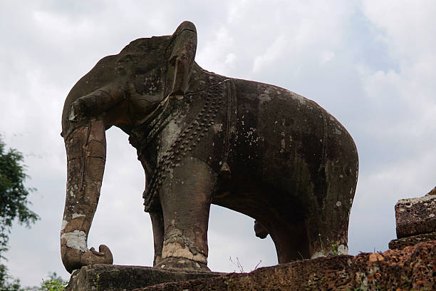 Stone elephant statue at the ancient East Mebon temple