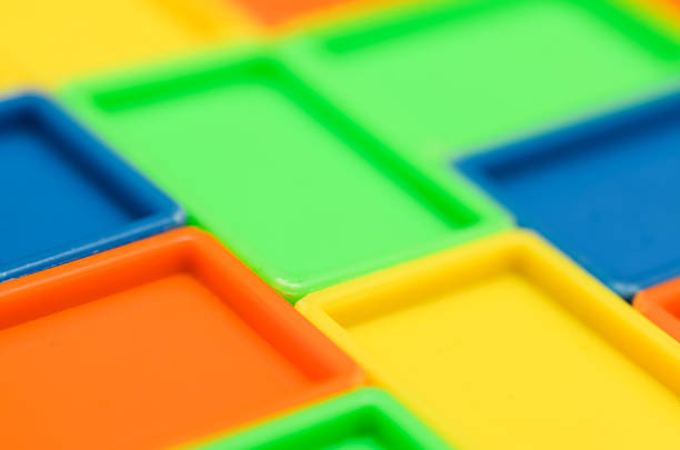 Abstract Defocused Background of Multicolored Plastic Surfaces for Web Design