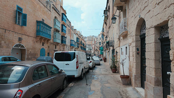 Historical Valletta Old Town in Malta on sunny day