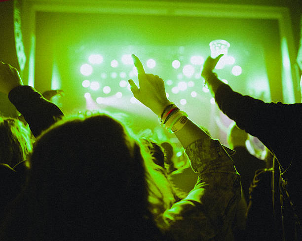 Concert Abstract - Rock 80's Band - Dancing, Arms and Hands Raised