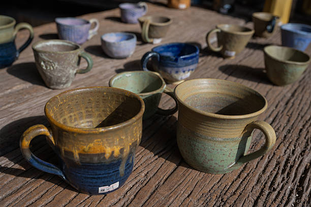 istock Interior of traditional pottery workshop with handmade ceramic items 2260187790