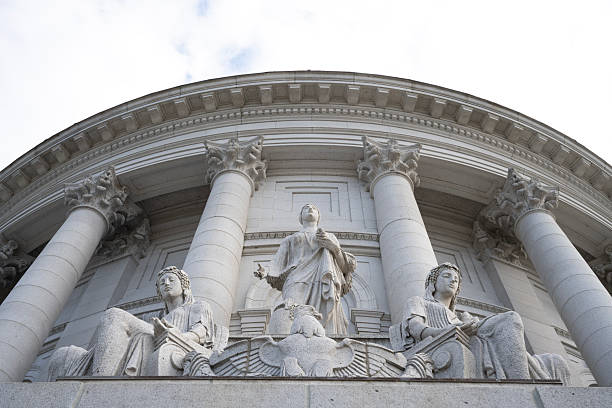 Madison, USA - October 13, 2025. Sculptures outside Wisconsin State Capitol in Madison, Wisconsin, USA