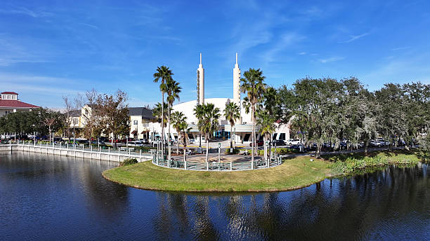 Lakeside Park At Celebration In Florida United States. Countryside Landscape. Nature Park. Celebration At Florida United States. Downtown City. Outdoor Scenery. Celebration Florida.