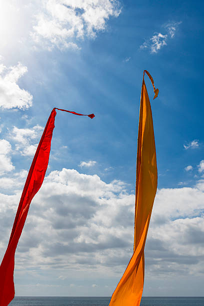 beautiful weather with flags in Maspalomas at Grand Canary Island