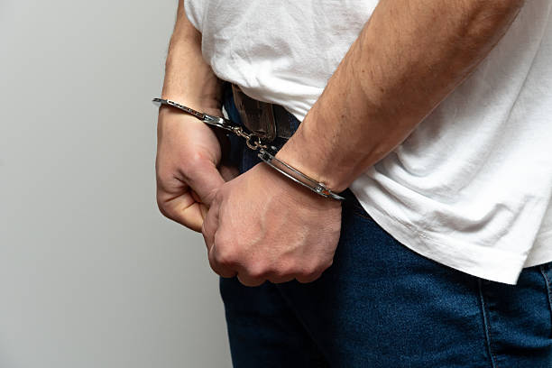 istock Fixation of male hands during detention. 2260247828