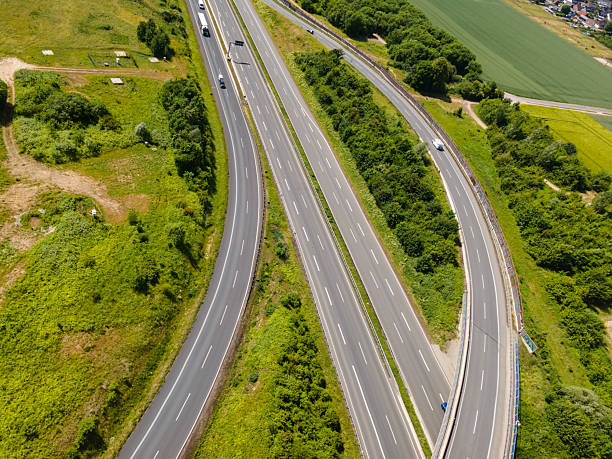 istock Aerial View of German Autobahn 2260271567