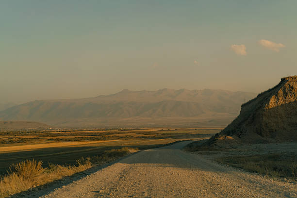 Suusamyr Valley at sunset in Kyrgyzstan. High quality photo