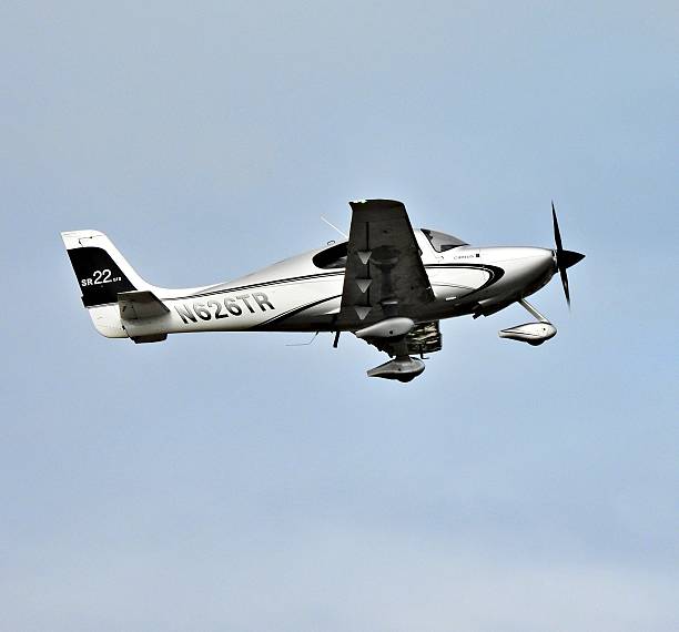 Boca Raton, Palm Beach County, Florida, USA, January 5, 2026. A Cirrus SR22 fixed wing single engine (4 seats / 1 engine) N626TR taking off from the Boca Raton Airport.
