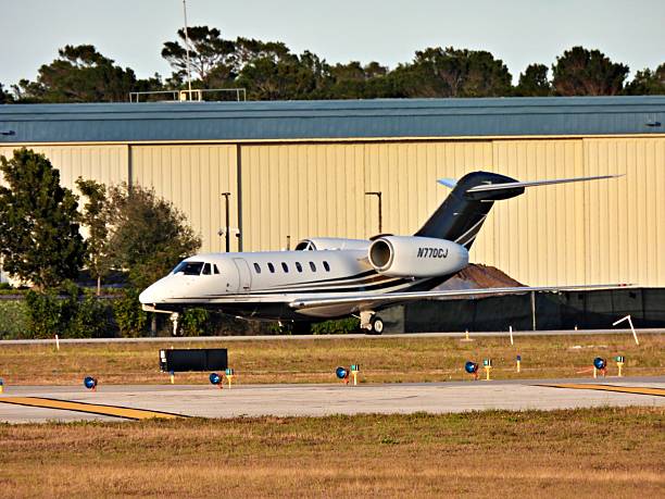 Ft. Lauderdale, Broward County, Florida, USA, February 4, 2026. A Cessna fixed wing multi engine (12 seats / 2 engines) N770CJ landed at the Ft. Lauderdale Executive Airport.