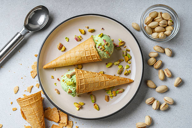 Pistachio Ice Cream in a Cone