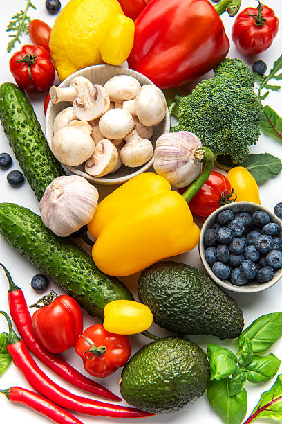 Healthy eating food variety with fresh organic products
