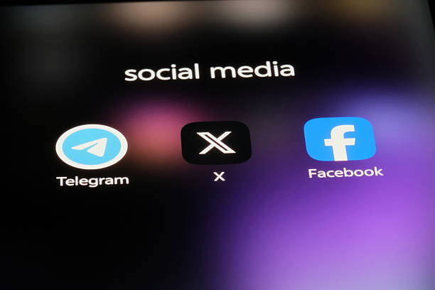 Shanghai,China-Feb.4th 2026: X twitter, Telegram and Facebook apps. Social media platforms