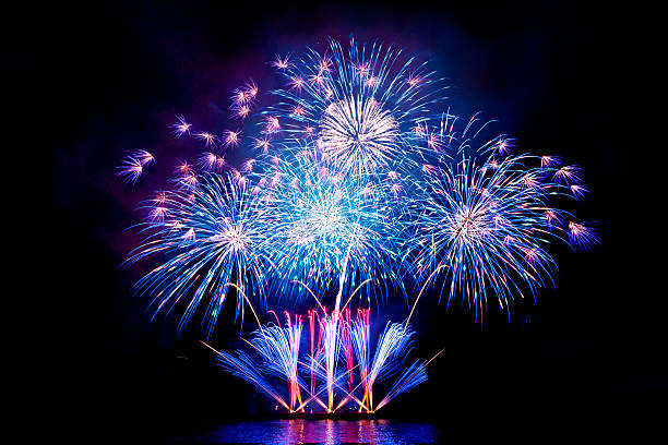 istock colourful Japan firework display set for celebration happy new year and merry christmas and  fireworks on black background 2260310515