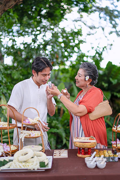 Senior woman is learning to make thai Inhaler at luxury hotel.