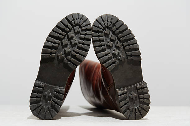 Sole of boots on white background