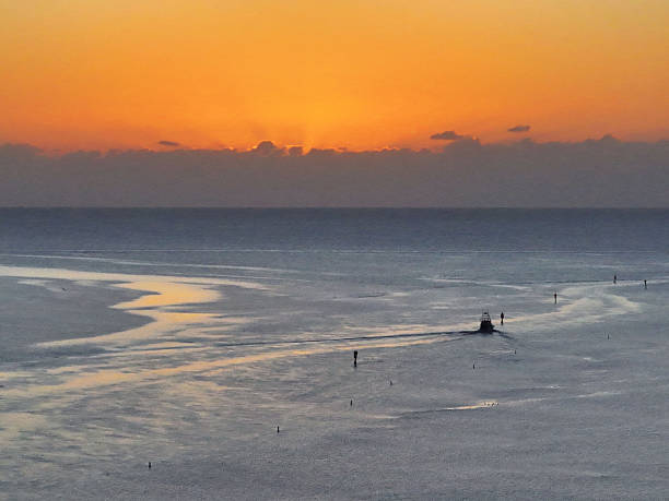 Sunrise on the Atlantic Ocean along the East Coast of the United States known as the Treasure Coast in St. Augustine, Florida.