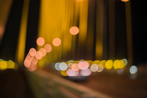 Blurred lights from city traffic roads