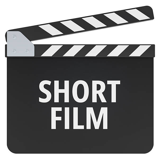 Short film concept with movie clapperboard, 3D rendering