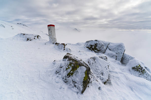 Border post in Tatra Mountains near Zakopane. Poland