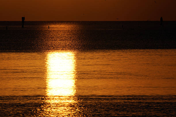 Sunrise on the Atlantic Ocean along the East Coast of the United States known as the Treasure Coast in St. Augustine, Florida.