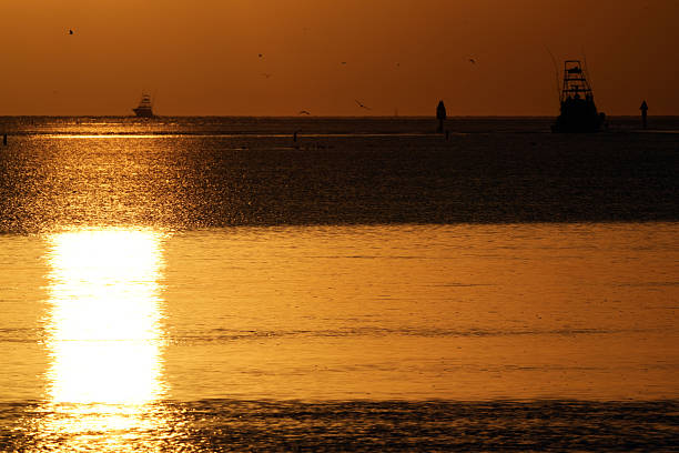 Sunrise on the Atlantic Ocean along the East Coast of the United States known as the Treasure Coast in St. Augustine, Florida.