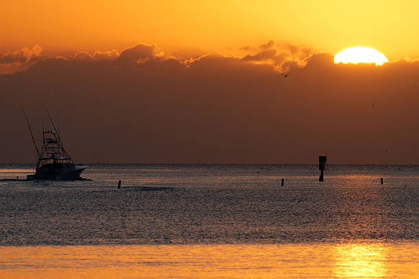 Sunrise on the Atlantic Ocean along the East Coast of the United States known as the Treasure Coast in St. Augustine, Florida.